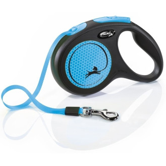 Flexi New Neon M Tape лента 5 m Поводок-рулетка для собак средних пород весом до 25 кг  (Blue)