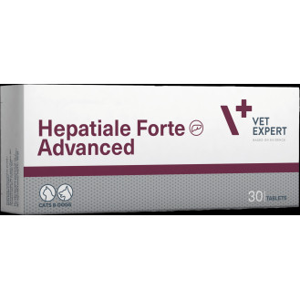 VetExpert Hepatiale Forte Advanced Комплексная добавка для собак и котов для восстановления гепатоцитов при поражениях печени (30 пігулок)