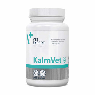 VetExpert KalmVet Успокаивающая комплексная добавка для взрослых собак и котов при действии стрессовых факторов (60 капсул)