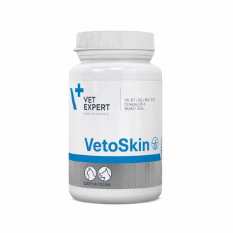 VetExpert VetoSkin Комплексная добавка для собак и котов с чувствительной кожей и дерматологическими заболеваниями (90 капсул)