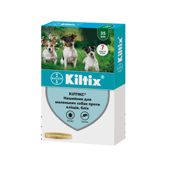 Bayer Kiltix Dogs Противопаразитарный ошейник для собак от блох и клещей Килтикс (35 см)