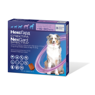Boehringer Ingelheim NexGard Spectra Dogs Жевательные таблетки против всех видов паразитов для собак НексГард Спектра (15-30 кг)
