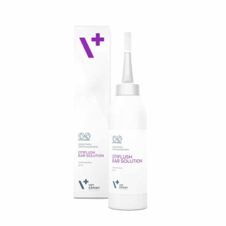 VetExpert OtiFlush Ear Solution Лосьон с хлоргексидином для очищения ушей собак и котов (125 мл)