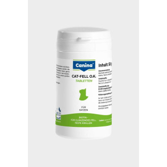 Canina Cat-Fell O.K. Tabletten Биотиновая добавка для котов для поддержания здоровья кожи и шерсти (100 шт - 50 г)