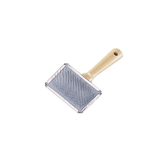 Nobby Nature Line Slicker Brush Щётка-пуходерка с деревянной ручкой для кучерявых пород собак и котов (12 х 6 x 4,5 см)