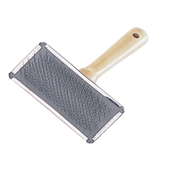 Nobby Nature Line Slicker Brush Щётка-пуходерка с деревянной ручкой для кучерявых пород собак и котов (11 х 8,5 x 4,5 см)
