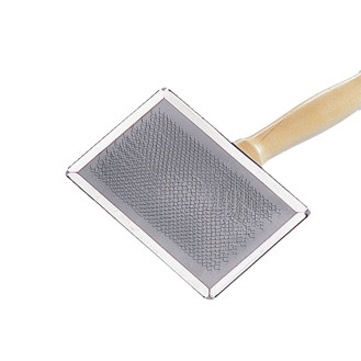 Nobby Nature Line Slicker Brush Щётка-пуходерка с деревянной ручкой для кучерявых пород собак и котов (16 х 12 x 7,5 см)