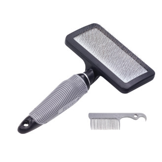 Nobby Starline Slicker Brush & Comb Эргономичная пуходерка с гребешком для собак и котов с густым подшерстком (19,5 х 12 х 4 см)