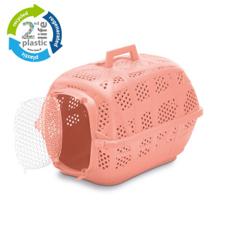 Imac Carry Sport 2nd Plastic Life Переноска с выдвижной крышкой из вторичного пластика для котов и собак весом до 6 кг (Coral XS)