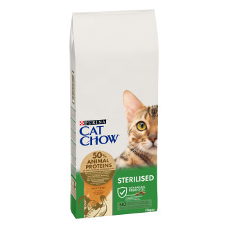 Purina Cat Chow Sterilised With Turkey Сухой корм с индейкой для стерилизованных кошек и кастрированных котов (15 кг)