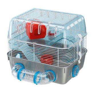 Ferplast Combi 1 Fun Двухэтажная клетка для хомяка с туннелем, домиком и беговым колесом (Grey)