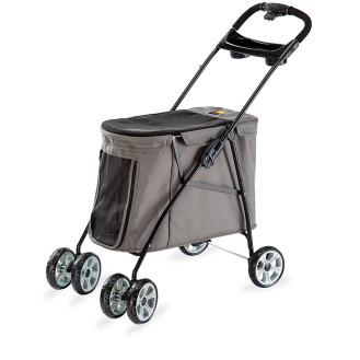 Ferplast Globetrotter Коляска – тележка для щенков, пожилых собак и котов весом до 12 кг (Grey)