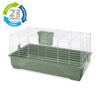 Imac Easy 100 2nd Life Plastic Клетка из вторичного пластика для морской свинки с кормушкой (Green)