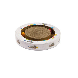 Imac Catnip Matisse Картонная когтеточка с интерактивной игрушкой и кошачьей мятой для кошек (M)