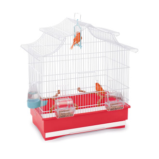 Imac Pagoda Клетка для птиц с кормушками и диспенсером (Red)