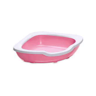 Imac Fred Угловой туалет с высокими бортиками и ободком для котов (Pink)