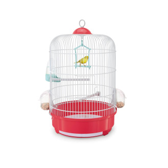 Imac Milly Круглая клетка для попугаев с кормушками и диспенсером (Red)