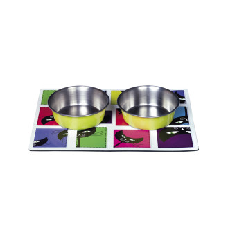 Nobby Magnetic Cat Набор металлических антискользящих мисок на магнитном коврике для котов (2 х 310 мл)