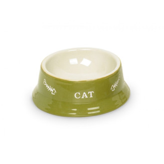 Nobby Cat Керамическая миска для котят и кошек Рыбная кость (Lime)