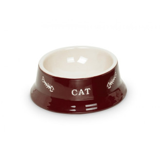 Nobby Cat Керамическая миска для котят и кошек Рыбная кость (Brown)