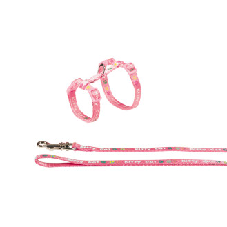 Nobby Kitten Harness Kitty Анатомическая шлея-восьмерка с поводком для котят Лапки (Pink)