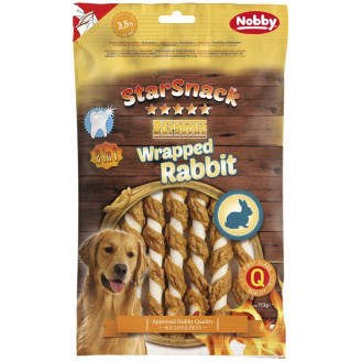 Nobby StarSnack Dental BBQ Wrapped Rabbit Лакомства для чистки зубов собак Жевательная Палочка из Кролика (113 г)
