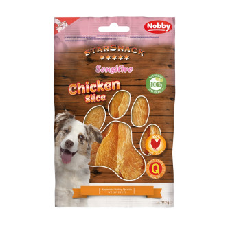 Nobby StarSnack Sensitive Chicken Slice Беззерновые лакомства для собак с чуствительным пищеварением Куриные слайсы (113 г (15 - 18 см))