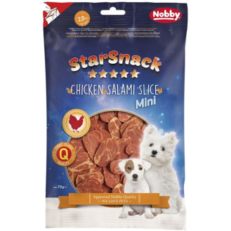 Nobby StarSnack Mini Chicken Salami Slice Натуральные лакомства для щенков и маленьких собак Куриное Салями (70 г)