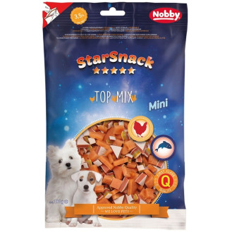 Nobby StarSnack Mini Top Mix Натуральные лакомства для щенков и маленьких собак Кусочки с Курицей и Лососем (180 г)