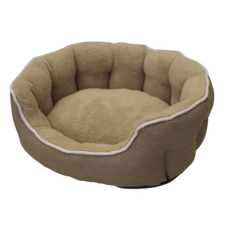 Nobby Brenta Плюшевая овальная лежанка с бортиками для собак (Beige M)