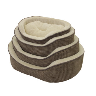 Nobby Anza Oval Плюшевая мягкая лежанка с двухсторонней подушкой для собак (Brown L)
