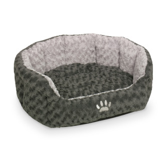 Nobby Seoli Oval Плюшевая мягкая лежанка с двухсторонней подушкой для собак (Grey L)