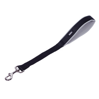 Nobby Classic Preno Lead Нейлоновый короткий поводок-ручка с мягкой подкладкой для больших собак (Grey 30 cm)