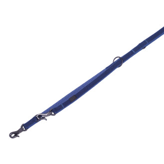 Nobby Linen Deluxe 3 in 1 Leash Усиленный поводок-перестёжка с рывковым замком для активных собак (Blue M-L)