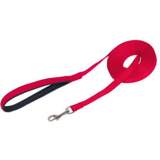 Nobby Flat Leash Длинный поводок для собак с классическим карабином и ручкой на подкладке (Red L)