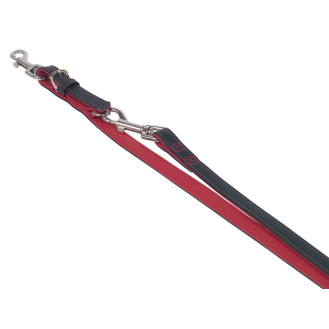 Nobby Pacific 3 in 1 Leash Кожаный мягкий поводок-перестежка с цветной подкладкой для собак (Red S-M)