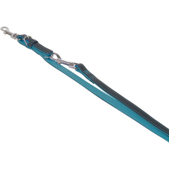 Nobby Pacific 3 in 1 Leash Кожаный мягкий поводок-перестежка с цветной подкладкой для собак (Turquoise S-M)