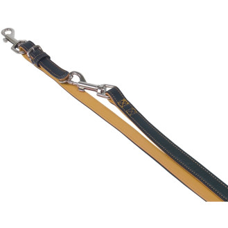 Nobby Pacific 3 in 1 Leash Кожаный мягкий поводок-перестежка с цветной подкладкой для собак (Gold L-XL)