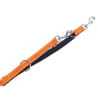 Nobby Soft Grip 3 in 1 Leash Нейлоновый поводок-перестёжка с мягкой подкладкой для собак с чувствительной кожей (Orange S)