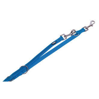 Nobby Soft Grip 3 in 1 Leash Нейлоновый поводок-перестёжка с мягкой подкладкой для собак с чувствительной кожей (LBlue M-L)