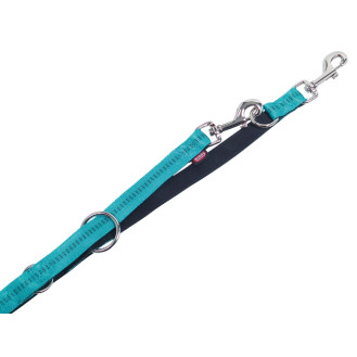 Nobby Soft Grip 3 in 1 Leash Нейлоновый поводок-перестёжка с мягкой подкладкой для собак с чувствительной кожей (Turquoise S)