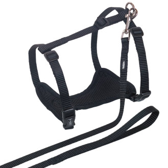 Nobby Cat Harness Mesh Правильная шлея с поводком и мягкой подкладкой для котов и кошек (Black S-M)