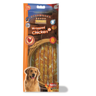 Nobby StarSnack Dental BBQ Wrapped Chicken Лакомства для ухода за зубами собак Куриные трубочки (144 г 25 см)