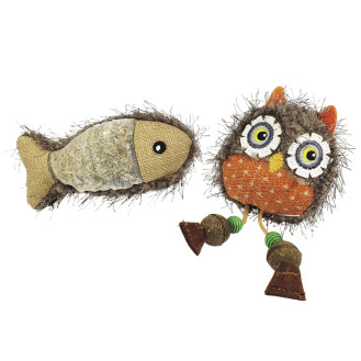 Nobby Plush Catnip Мягкая игрушка для котов ToyBox Плюшевая Рыбка и Сова с кошачьей мятой (13 - 15 см)