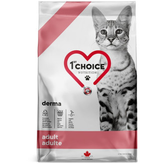 1st Choice Derma Adult 1+ Безглютеновый сухой корм с лососем для кошек с чувствительной кожей (1,8)