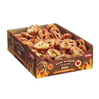 Nobby StarSnack BBQ Chicken Pretzel Натуральные лакомства для собак Жевательный Куриный Крендель (25 г (1,75 кг) Ø 6,5 см)