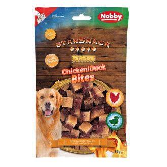 Nobby StarSnack Extra Protein BBQ Chicken & Duck Bites Протеиновые лакомства для собак Кубики с Уткой и Курицей (85 г)