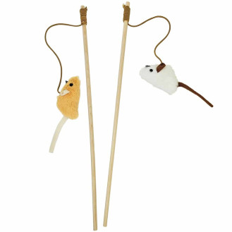 Nobby Rod Plush Игрушка удочка для котов Плюшевая пищащая мышка (46 х 90 см)