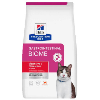 Hill's Prescription Diet Gastrointestinal Biome Stress Сухой лечебный корм с курицей для котов при расстройствах пищеварения вызванных стрессом (1,5 кг)