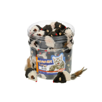 Nobby Plush Игрушка для котов ToyBox Мышата с погремушкой и пёрышком (7 см)